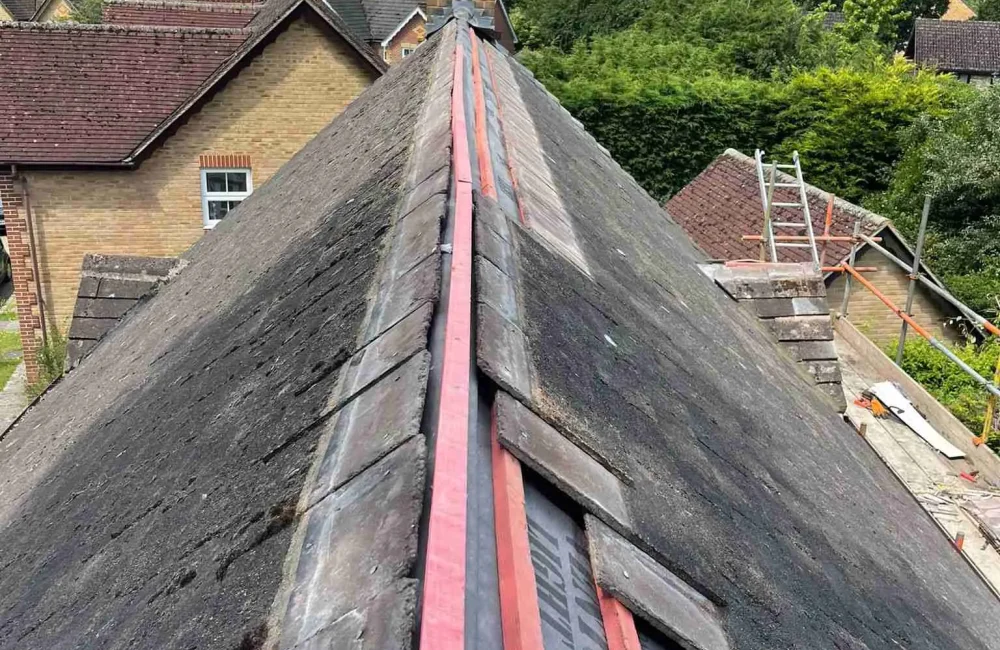 Retiling tiled roof